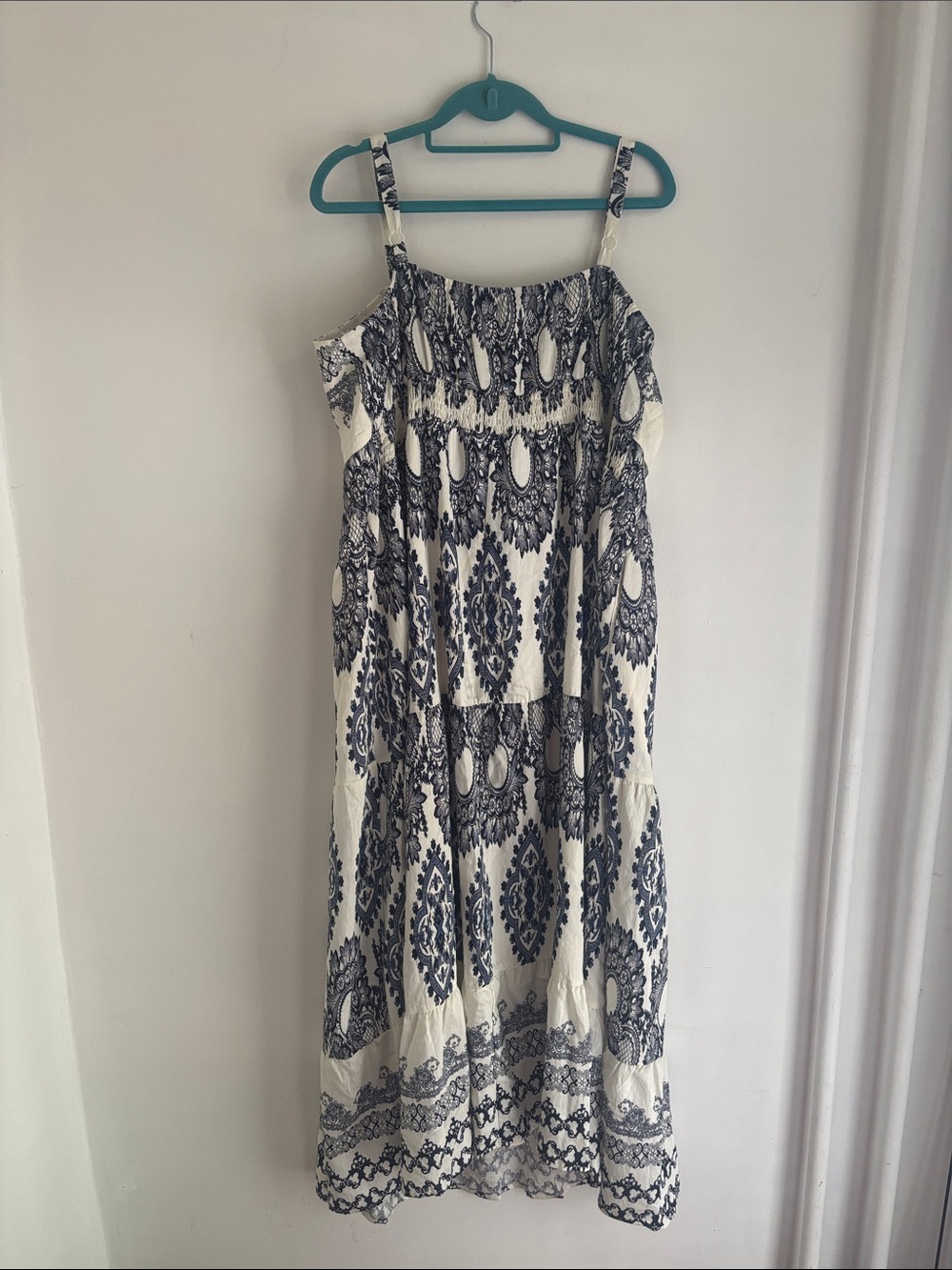 BloomChic | NWT Navy & White Printed Tiered Maxi Sz XL